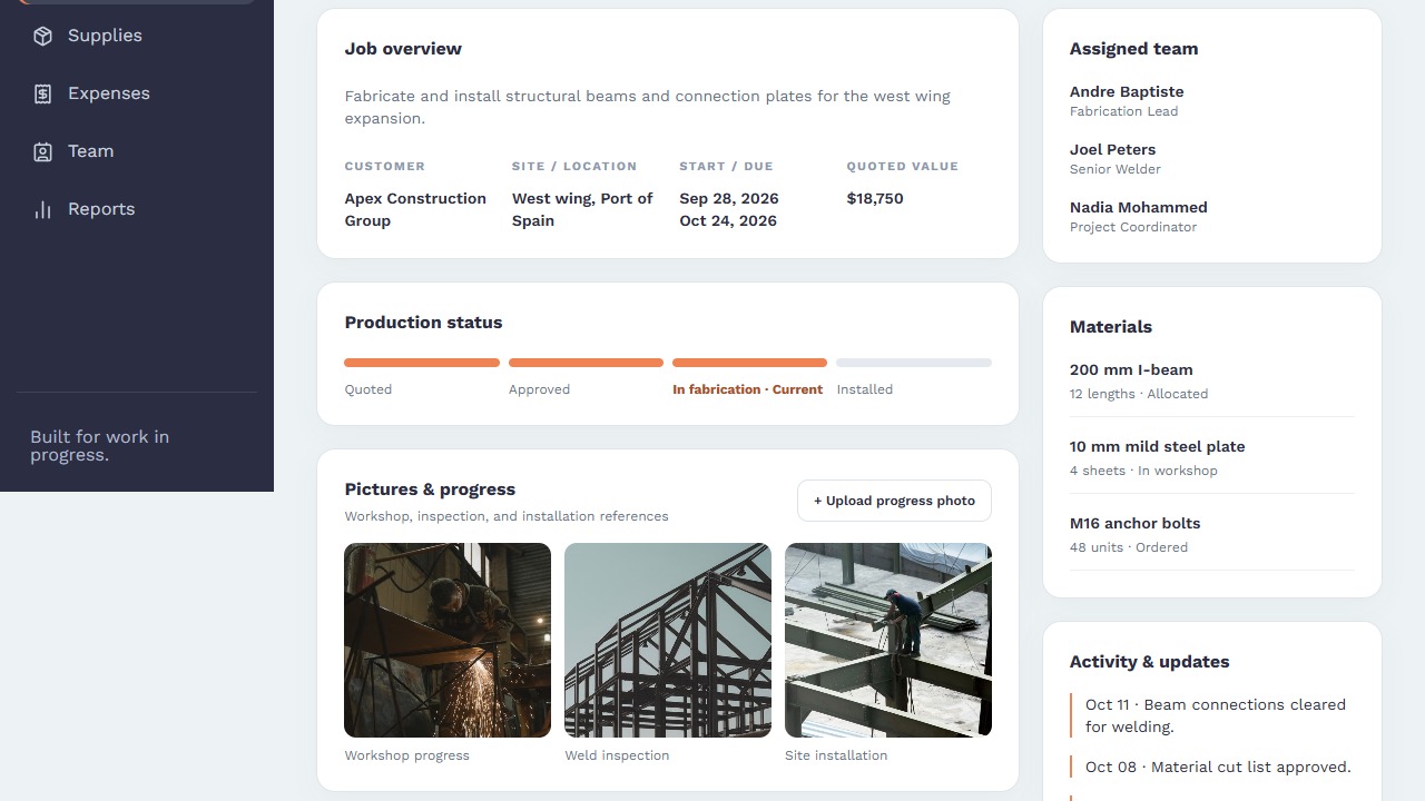 Thompson's Steel Fabricators Ltd — screen 4 of 7